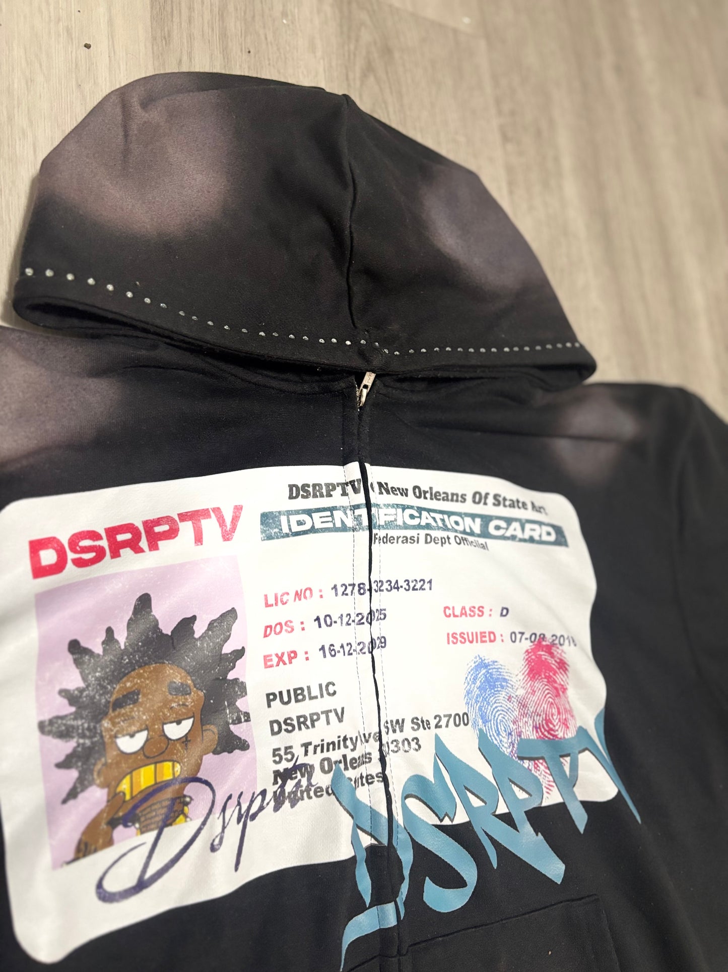 Black Identification Card Hoodies