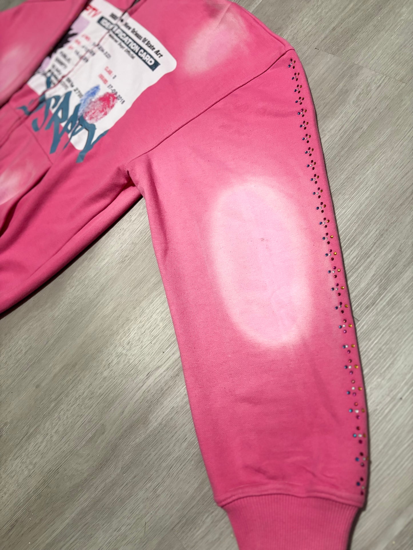 Pink Identification Card Hoodies