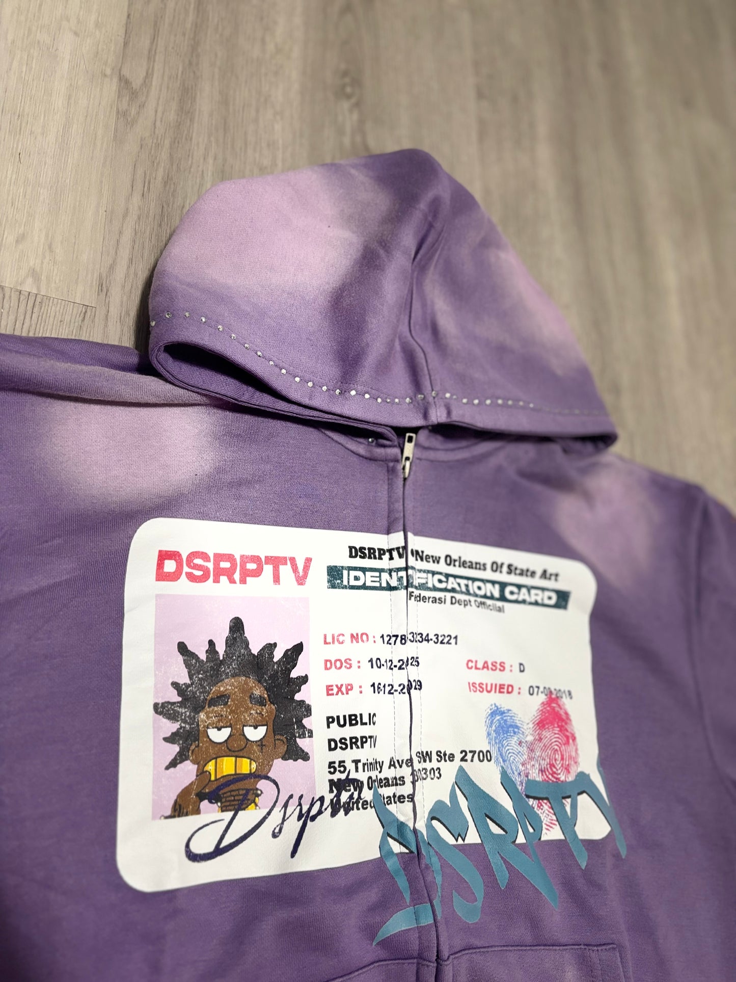 Purple Identification Card Hoodies