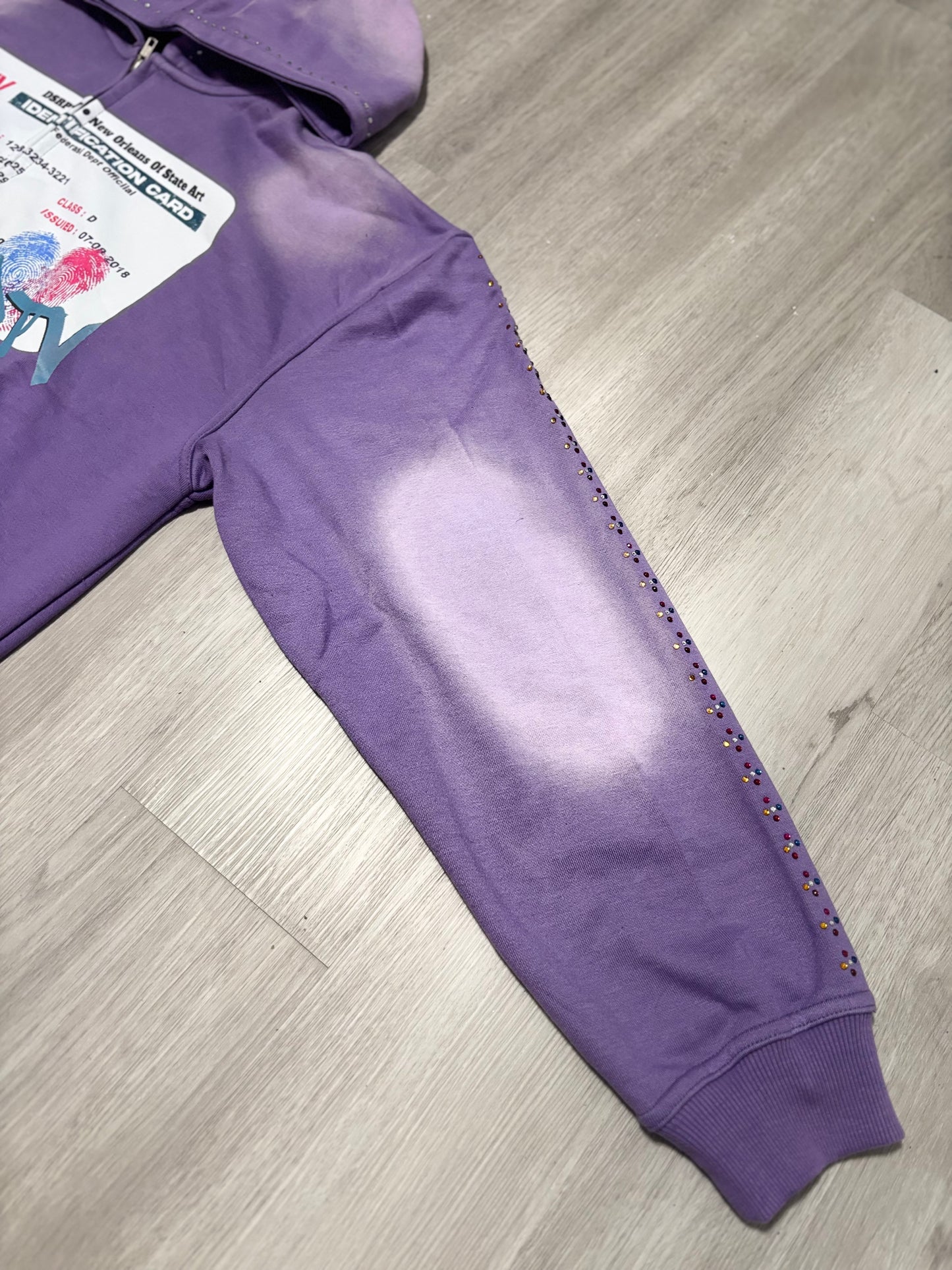 Purple Identification Card Hoodies