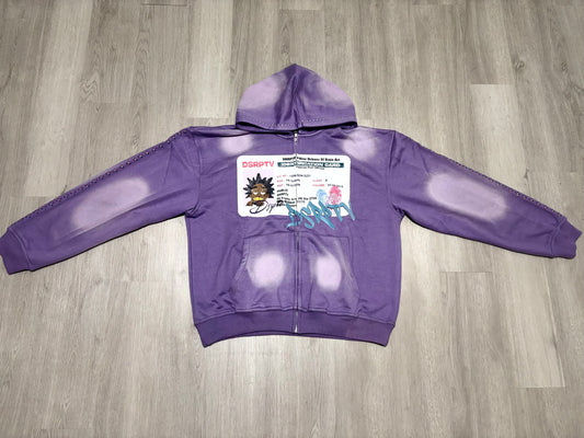 Purple Identification Card Hoodies