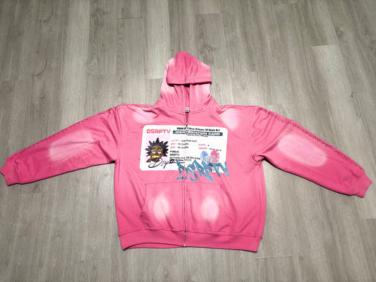 Pink Identification Card Hoodies